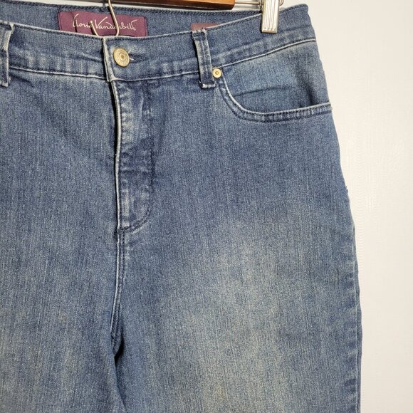 Gloria Vanderbilt 12S Missy Medium Wash Denim Blue Amanda Line Tapered Jeans - Picture 9 of 13